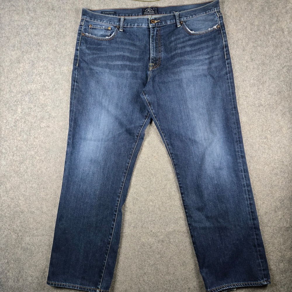 Lucky Brand 361 Vintage Straight Mens 42x32 Blue Denim Jeans Classic Workwear - Picture 1 of 13